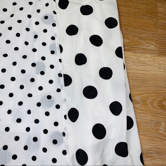 Nasty Gal Polka Dot Print Mix Frill Midi Dress - Picture 11 of 13